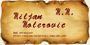 Miljan Molerović vizit kartica